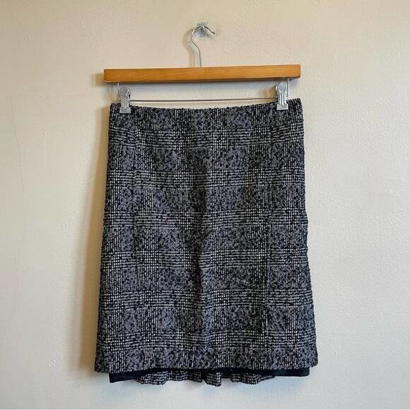 Express Design Studio 4 business casual pencil skirt black white tartan classic - Picture 1 of 7